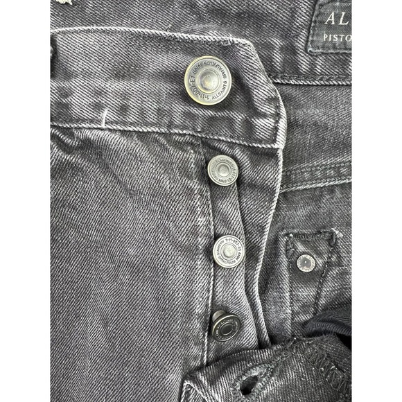 AllSaints Crow Pistol Jeans Mens 32x30 Charcoal Gray Skinny Fit Button Fly Denim - Picture 4 of 12